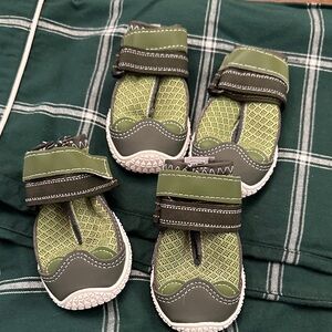Green and Gray Dog Shoes Spark Paws